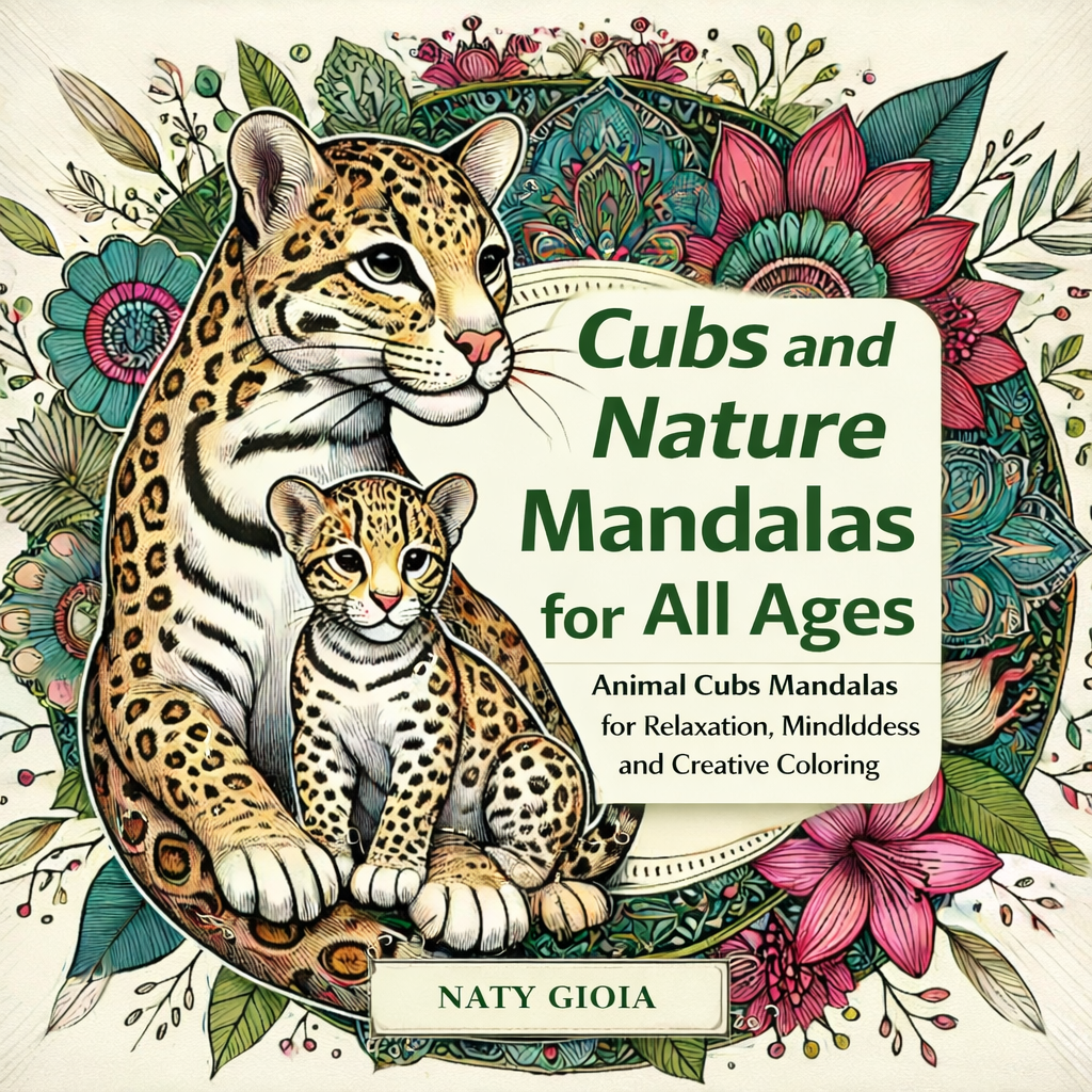 Cubs and Nature: Mandalas for All Ages – Animal Cub Coloring Book for Relaxation and Mindfulness